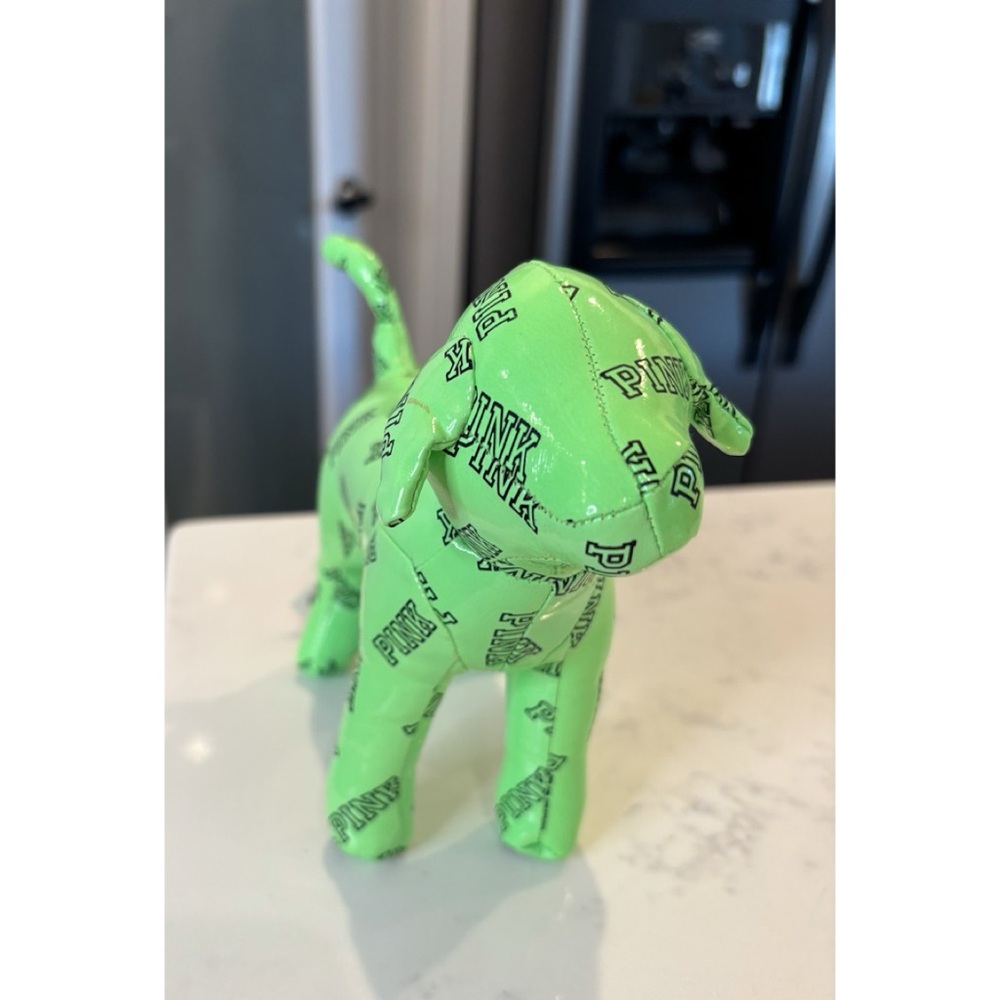 Victoria’s Secret Pink Green Vinyl Plush Collectible Dog